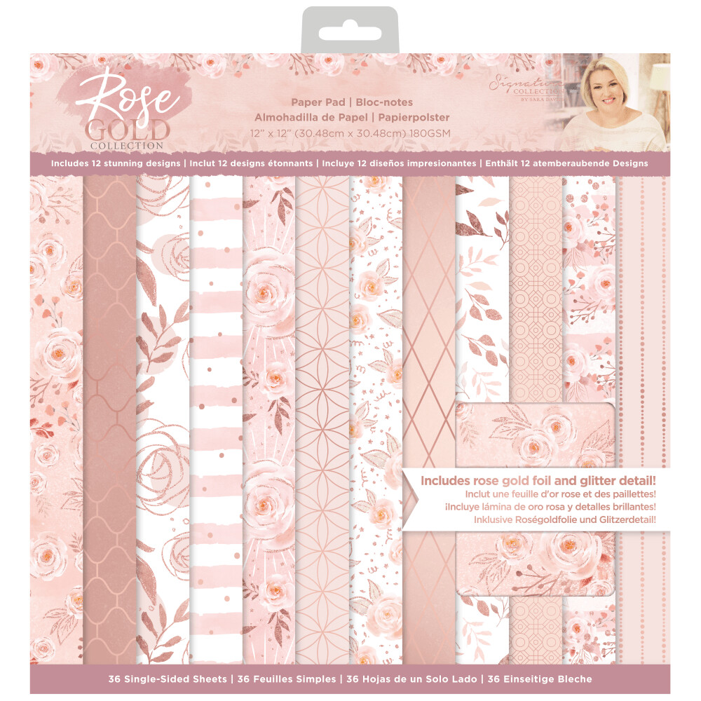 Sara Signature ROSE GOLD Collection 12&quot; x 12&quot; PAPER PAD