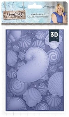 Signature Collection - Nautical 3D Embossing Folder - SEASHELL MEDLEY