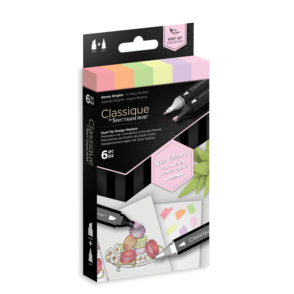 NEW! Spectrum Noir CLASSIQUES 6 Alcohol Pen set &quot;Hint Of&quot;- BARLEY BRIGHTS