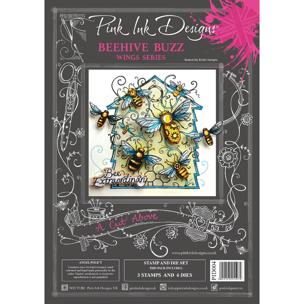 Pink Ink Designs A Cut Above Stamp &amp; Die set - BEEHIVE BUZZ