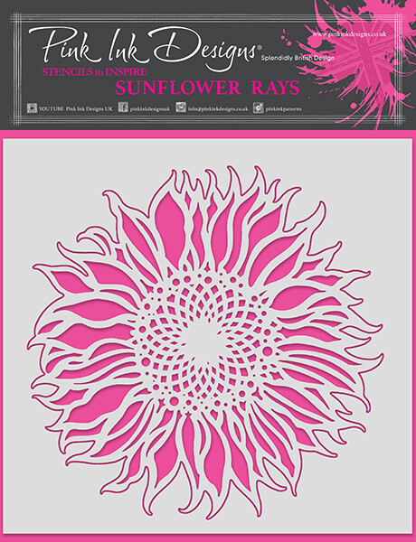 Pink Ink Designs 8&quot; x 8&quot; Stencil - SUNFLOWER RAYS