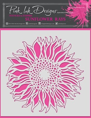 Pink Ink Designs 8&quot; x 8&quot; Stencil - SUNFLOWER RAYS