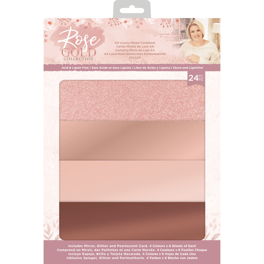 Sara Signature ROSE GOLD Collection A4 LUXURY MIXED CARDSTOCK Pack