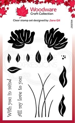 Woodware Stamp - PEONY SET