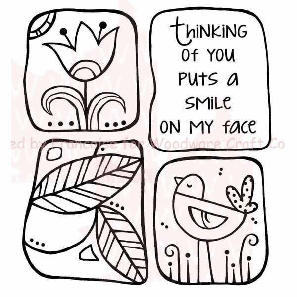 Woodware Crafts Acrylic Stamp Set - SMILE ON MY FACE