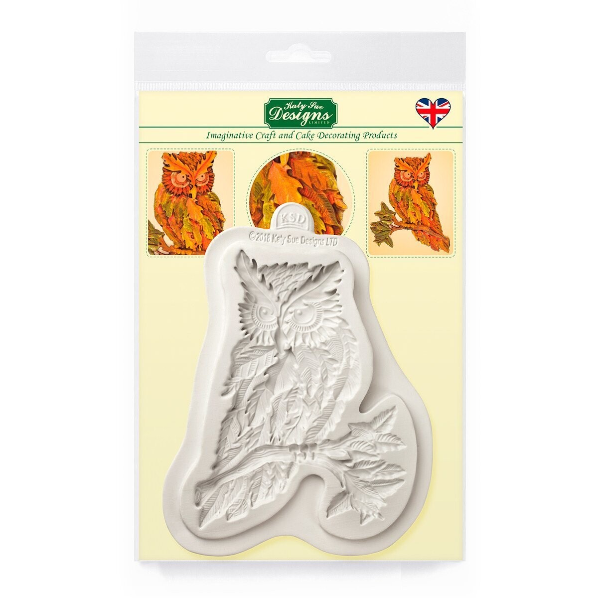 Katy Sue Designs Mould - AUTUMN LEAF OWL