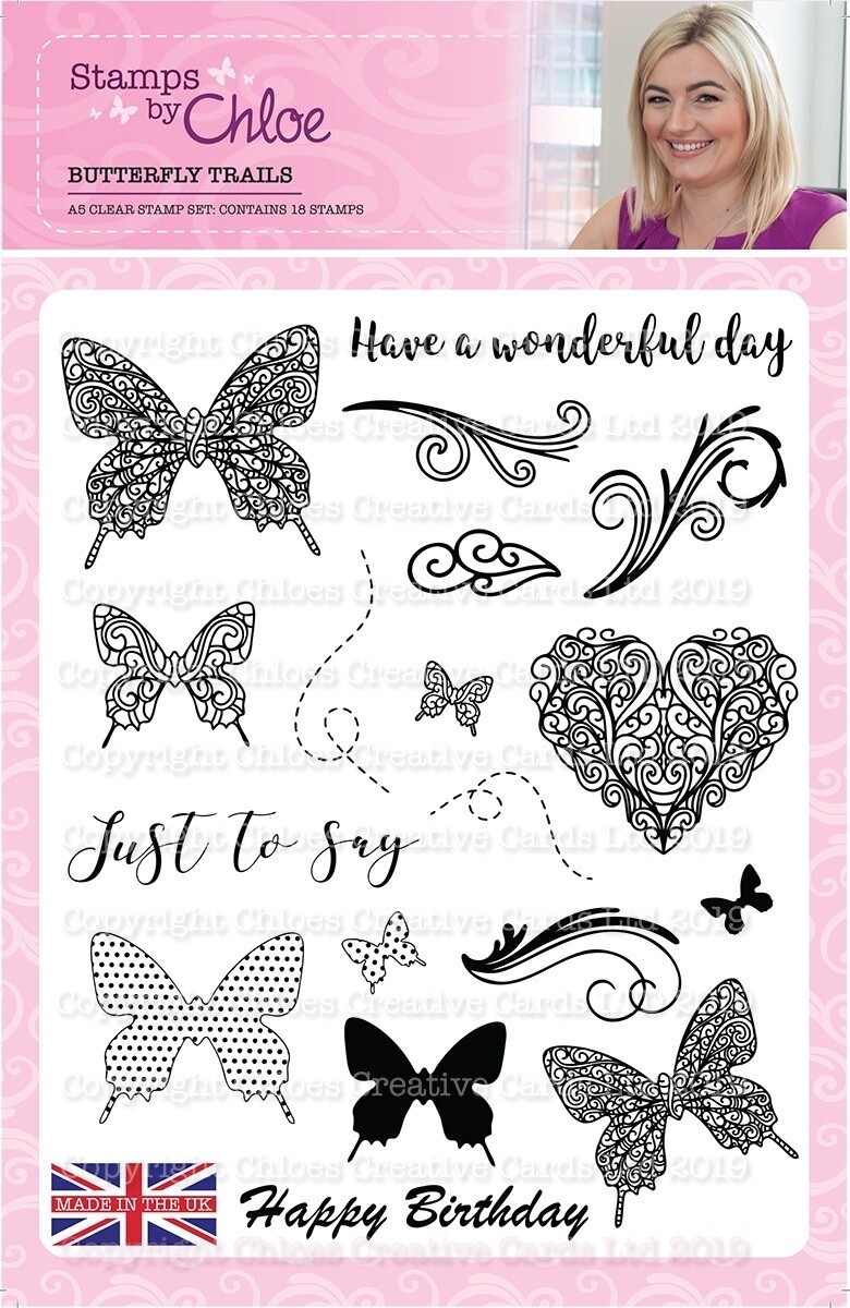 Stamps by Chloe A5 Stamp set BUTTERFLY TRAILS