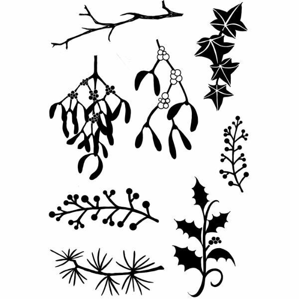Card-io Clear Stamp set - CHRISTMAS GREENERY