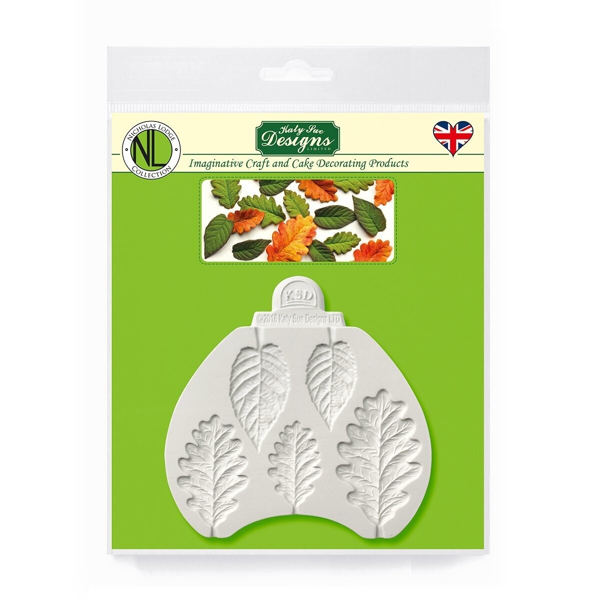 Katy Sue Designs Mould - BLACKBERRY &amp; OAK LEAVES