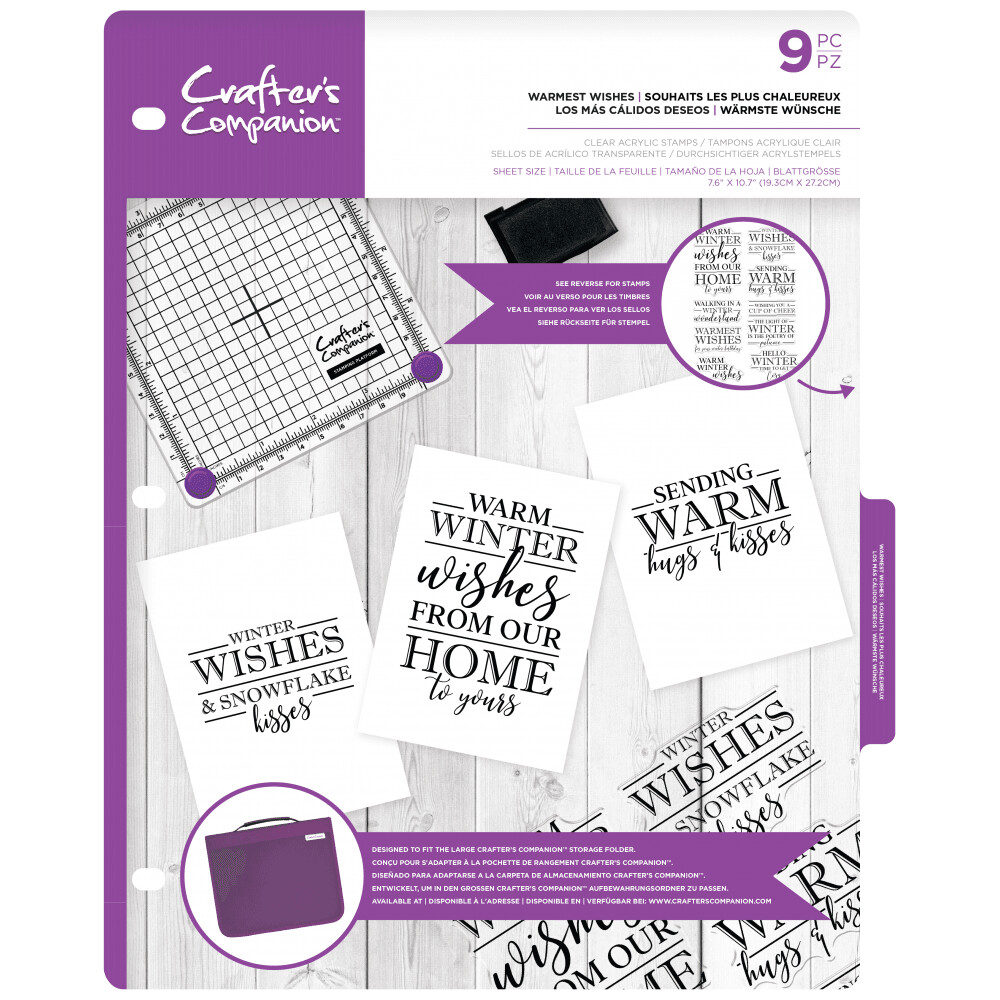 Crafter&#39;s Companion - Real Meaning of Christmas Acrylic A4 Stamp sets -WARMEST WISHES
