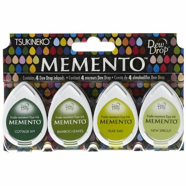 Memento Dew Drop Dye Ink Pad set of 4 - GREENHOUSE