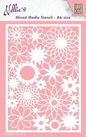 Nellie Snellen - A6 Mixed Media Stencil - FLOWERS 006