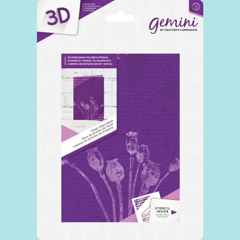 Gemini 3D Christmas Embossing Folder - POPPY SEED HEADS