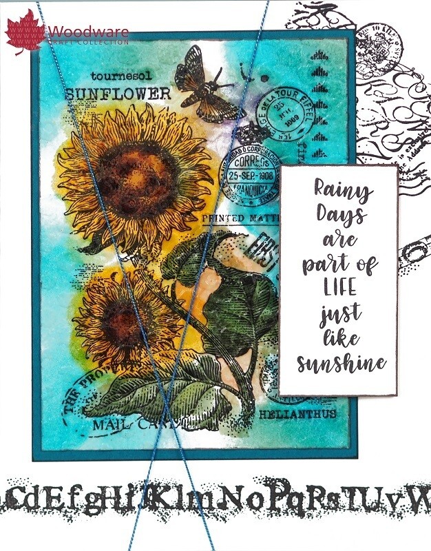 Woodware Clear Magic Stamp set - VINTAGE SUNFLOWER by Francoise Read