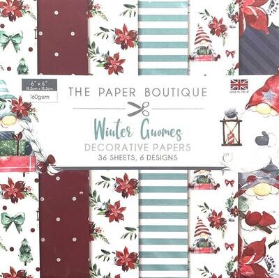 WINTER GNOMES by The Paper Boutique - Card Making Decorative Papers 6"x 6"