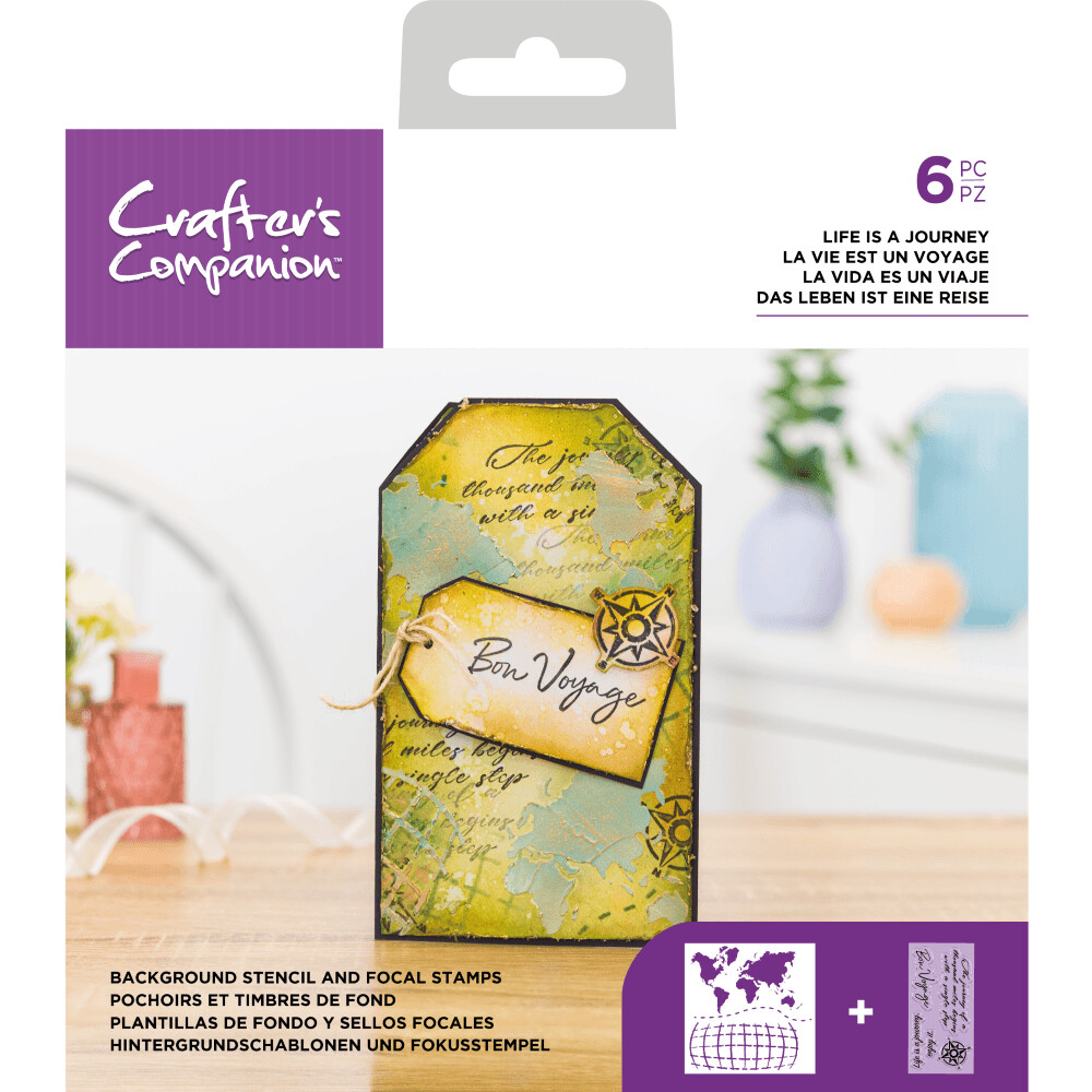 Crafter&#39;s Companion Stamp &amp; Stencil sets -LIFE IS A JOURNEY