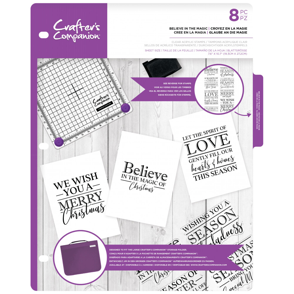 Crafter&#39;s Companion - Real Meaning of Christmas Acrylic A4 Stamp sets -BELIEVE IN THE MAGIC