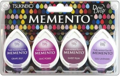 Memento Dew Drop Dye Ink Pad set of 4 - JUICY PURPLES