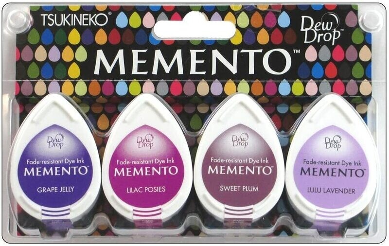 Memento Dew Drop Dye Ink Pad set of 4 - JUICY PURPLES