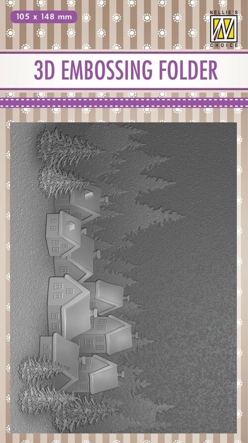 Nellie Snellen - 3D Embossing Folder - SNOWY VILLAGE