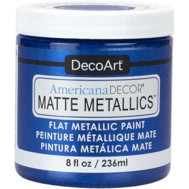 DecoArt Matte Metallics Paint 8 oz - SAPPHIRE BLUE