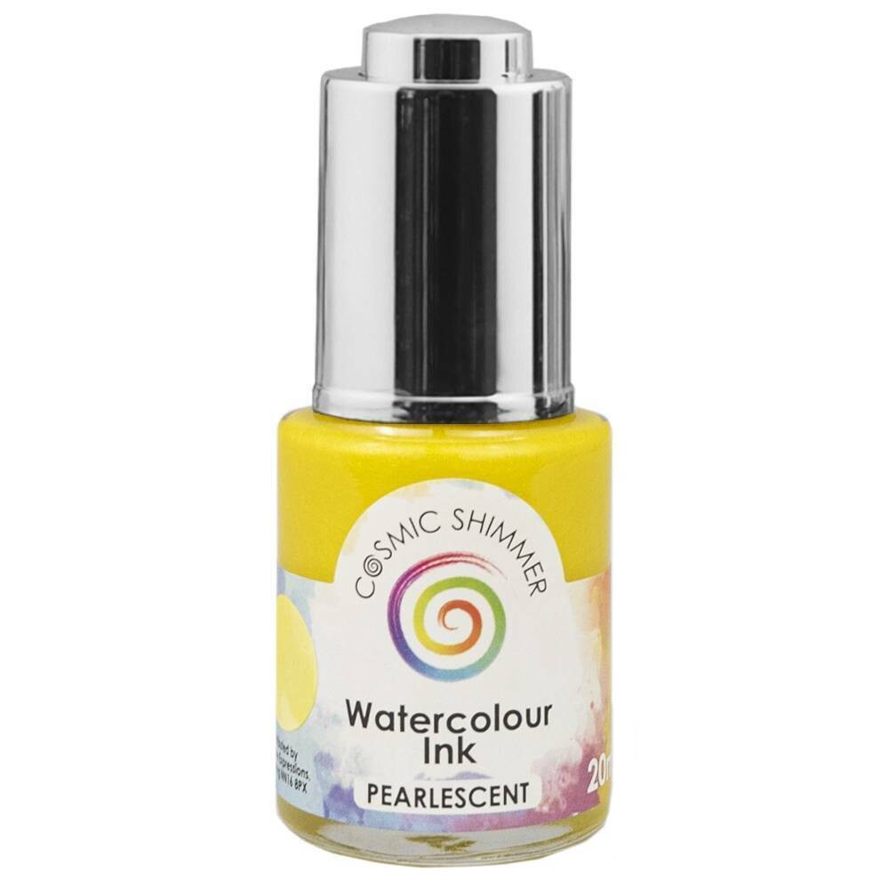 Cosmic Shimmer Pearlescent Watercolour Ink 20ml - LEMON GLACIER