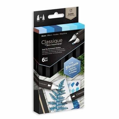 NEW! Spectrum Noir CLASSIQUES 6 Alcohol Pen set - BLUES