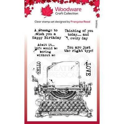 Woodware Clear Magic Stamp set - VINTAGE TYPEWRITER by Francoise Read