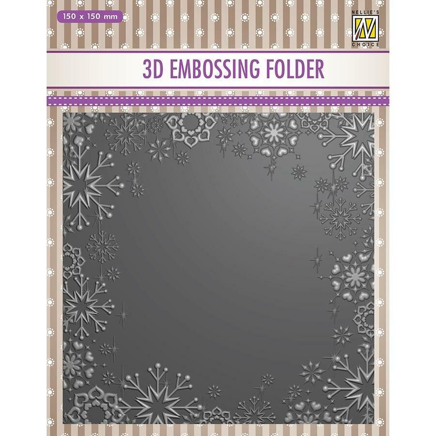 Nellie Snellen - 3D Embossing Folder - SNOWFLAKE FRAME
