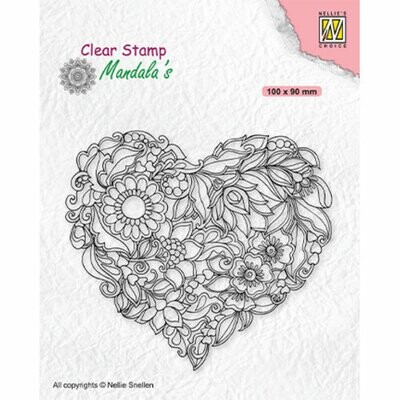 Nellie Snellen - Acrylic Stamps - Mandala'a FLOWER HEART Nellie Snellen - Acrylic Stamps - Mandala'a FLOWER HEART