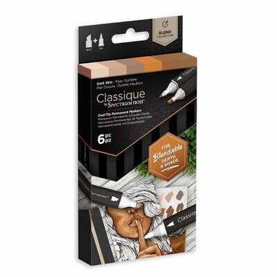 NEW! Spectrum Noir CLASSIQUES 6Alcohol Pen set - DARK SKIN