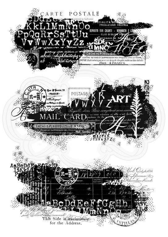 Woodware Clear Magic Stamp set - TEXT PATCHES