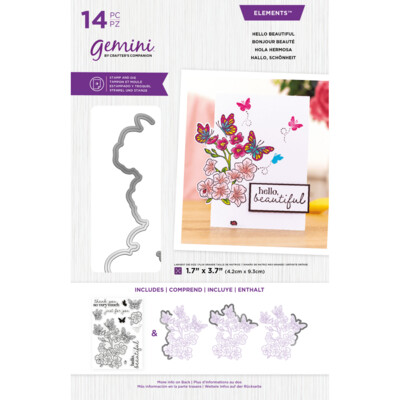 Crafter&#39;s Companion Gemini Range - Edgeables Stamp &amp; Die- HELLO BEAUTIFUL