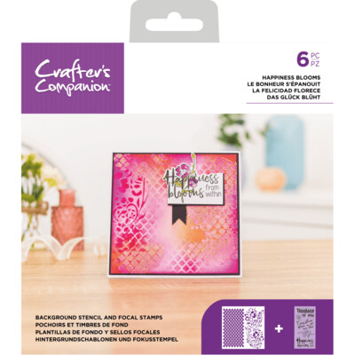 Crafter&#39;s Companion Stamp &amp; Stencil sets - HAPPINESS BLOOMS
