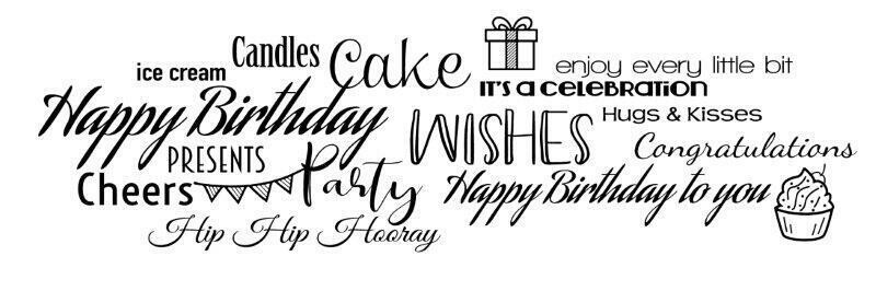 Woodware Clear Magic Stamp set - ALL ABOUT BIRTHDAYS
