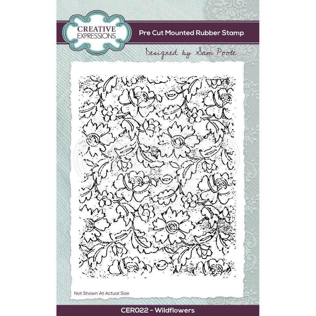 Creative Expressions Rubber A6 Stamp set - WILDFLOWERS by Sam Poole