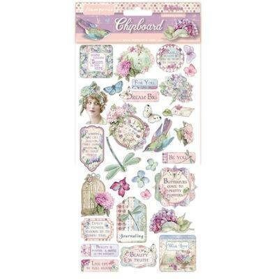 Stamperia Chipboard 15 x 30cm - HORTENSIA