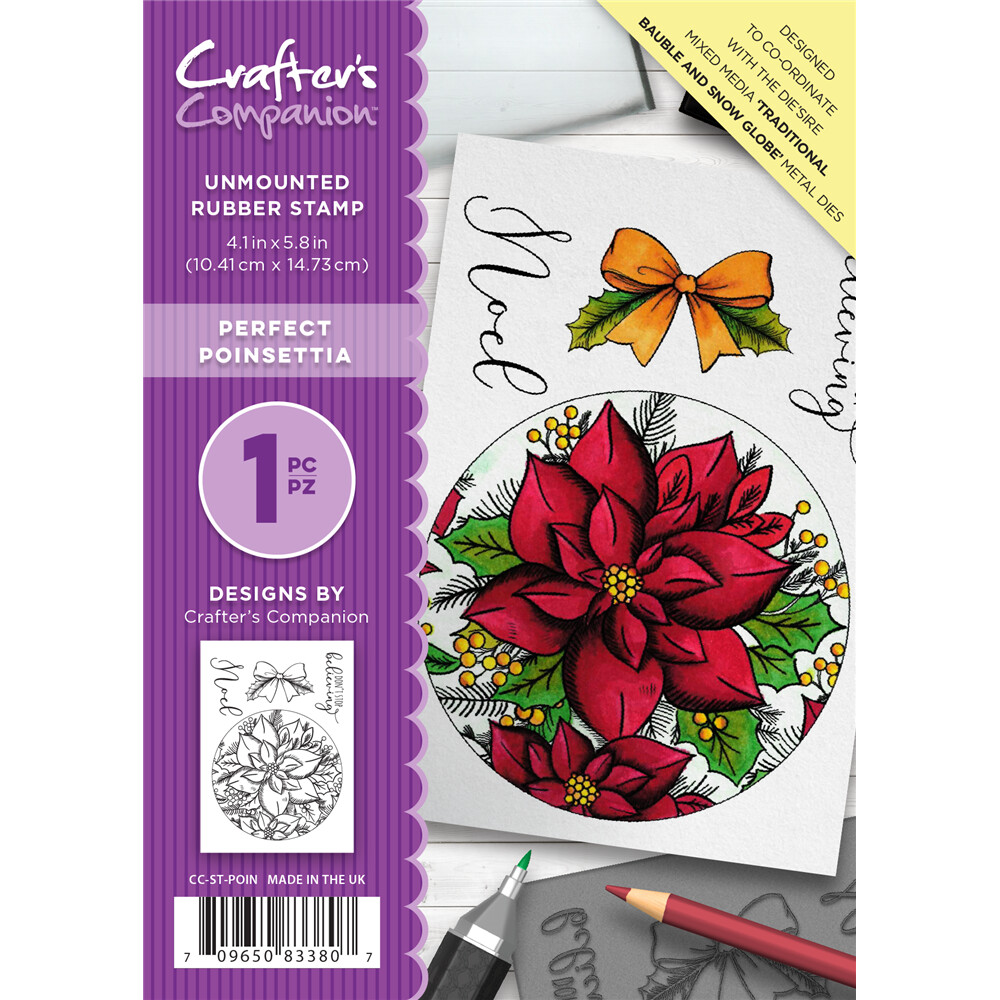 Festive A6 Stamp Set by Crafter&#39;s Companion - PERFECT POINSETTIA **HALF PRICE**