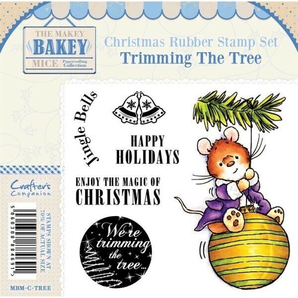 Makey Bakey Mice Christmas Stamp &quot;TRIMMING THE TREE&quot; **HALF PRICE**
