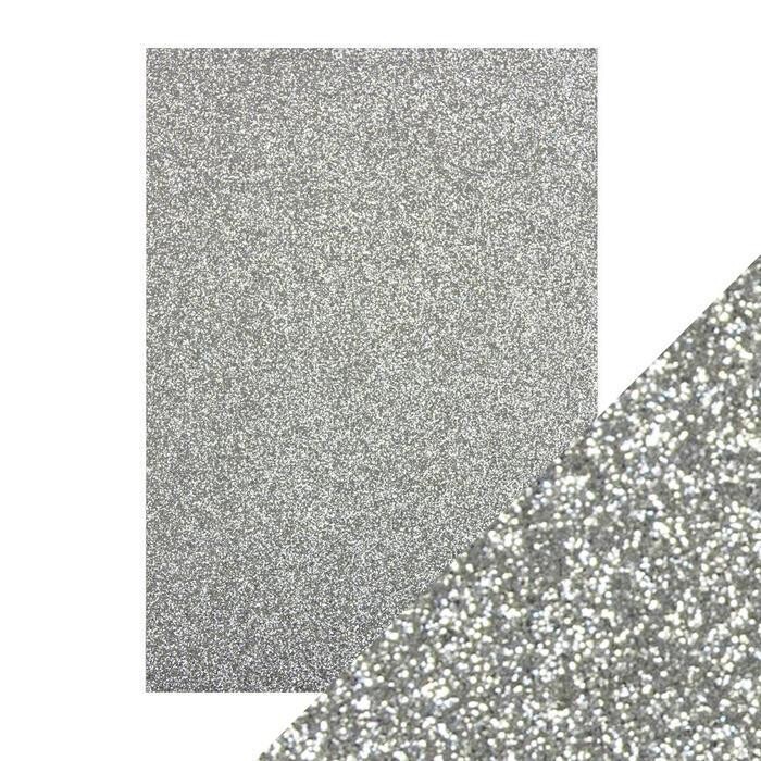 Craft Perfect Glitter Card - SILVER SCREEN 9941e
