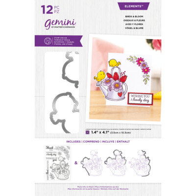 Crafter&#39;s Companion Gemini Range - Edgeables Stamp &amp; Die- BIRDS BLOOM