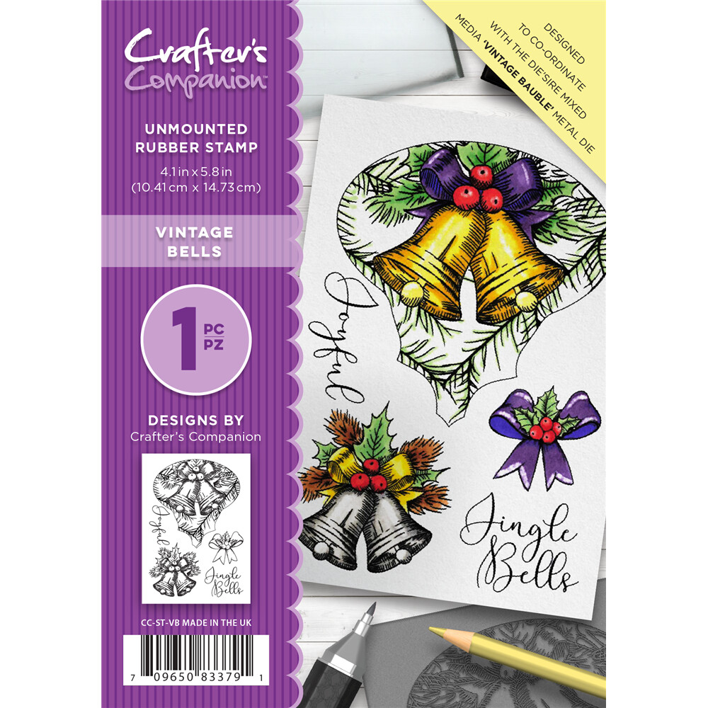 Festive A6 Stamp Set by Crafter&#39;s Companion - VINTAGE BELLS **HALF PRICE**