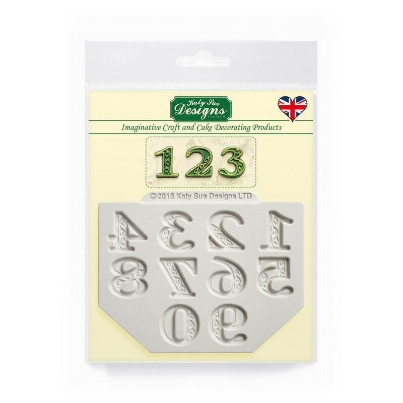 Katy Sue Designs Mould - MANUSCRIPT NUMBERS