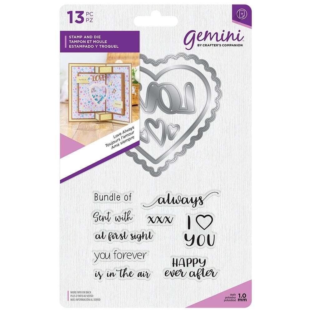 Crafter&#39;s Companion - Gemini Elements - Stamp &amp; Die - LOVE ALWAYS
