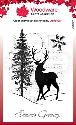 Woodware Clear Magic Stamp set - MUSICAL DEER by Jane Gill