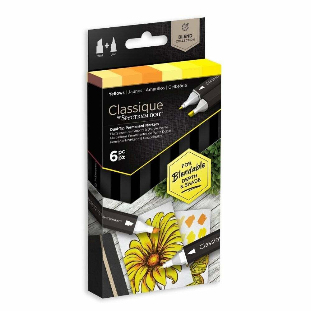 NEW! Spectrum Noir CLASSIQUES 6 Alcohol Pen set - YELLOWS