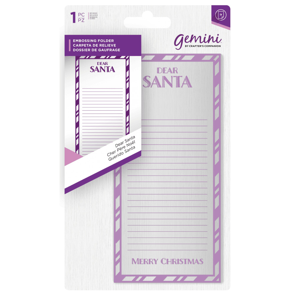 The Gemini EMBOSSING FOLDERS - DEAR SANTA by Crafter&#39;s Companion