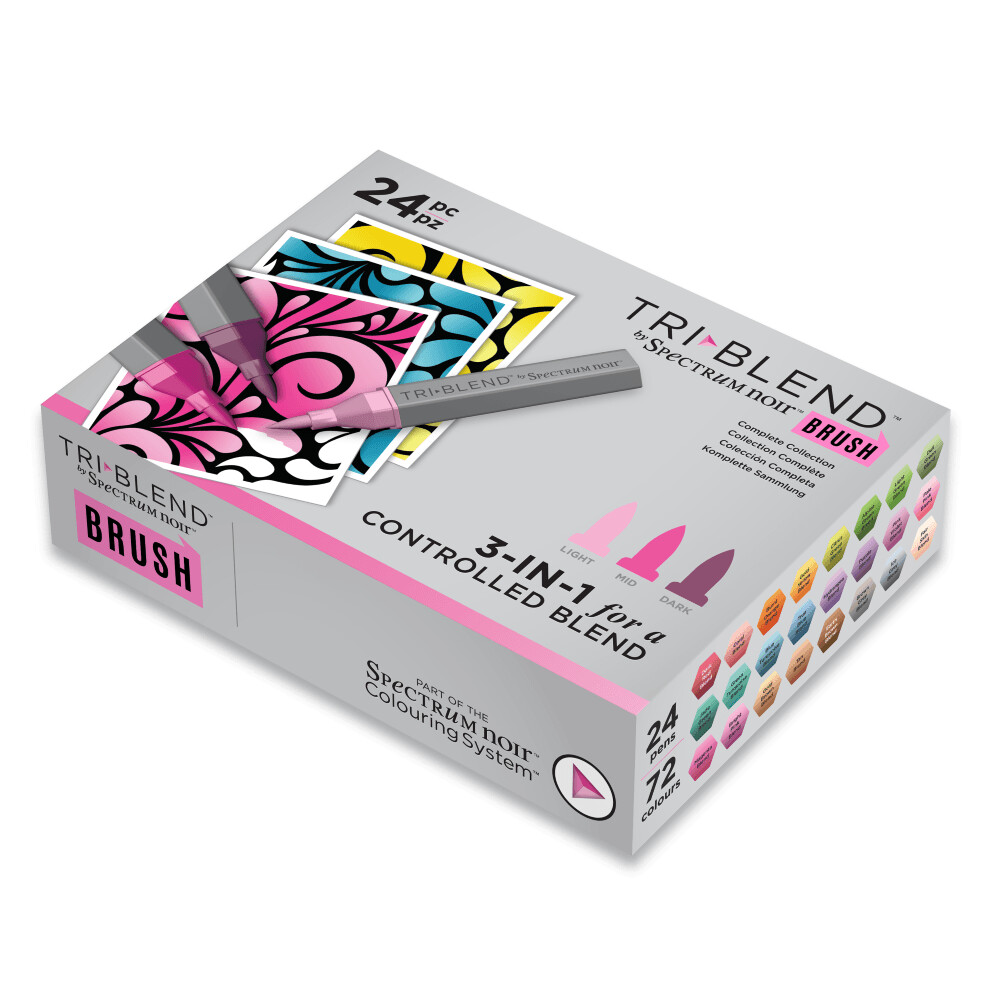 NEW! Spectrum Noir Tri-Blend 24 BRUSH Alcohol Pen set - COMPLETE SET