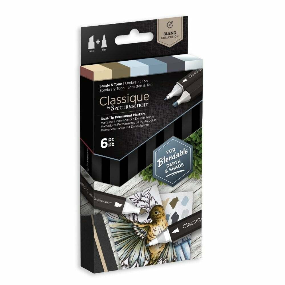 NEW! Spectrum Noir CLASSIQUES 6 Alcohol Pen set - SHADE TONES