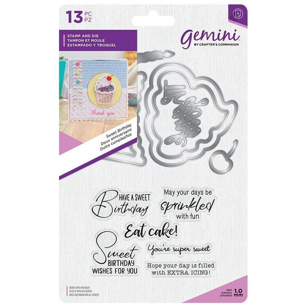 Crafter&#39;s Companion - Gemini Elements - Stamp &amp; Die - SWEET BIRTHDAY